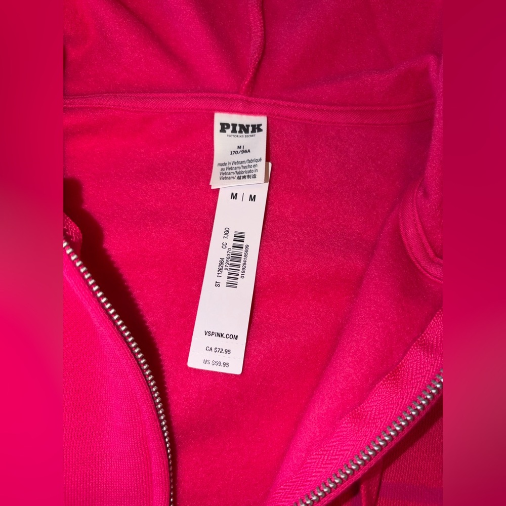 Victoria’s Secret PINK Hoodie Full Zip Fleece Jacket Medium - Picture 4 of 6